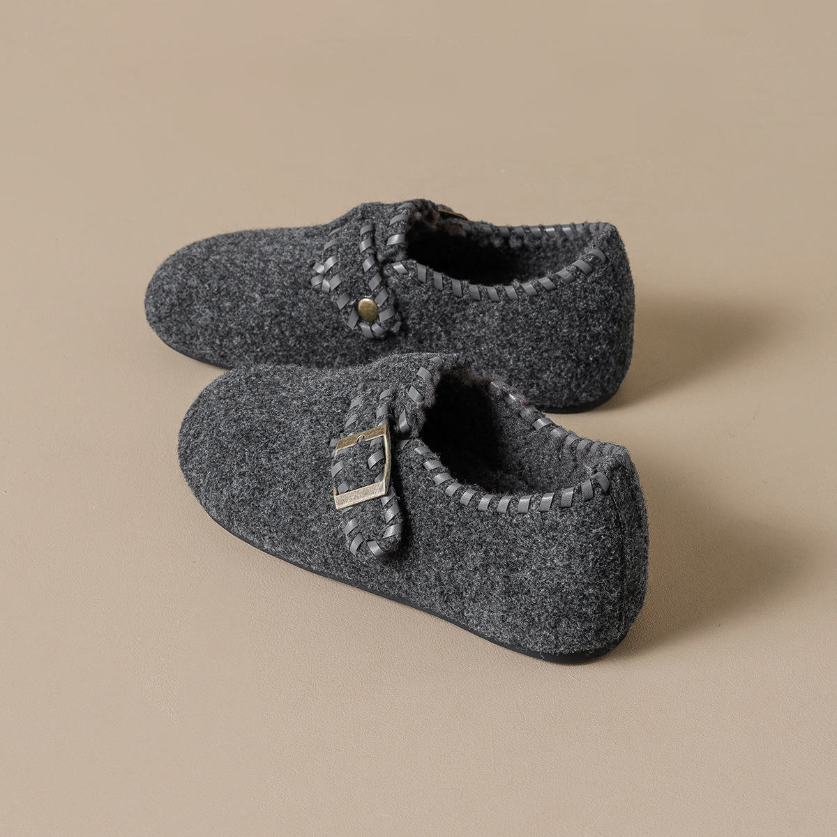DM-YW2852 | Suede & Cork Winter Shearling Fur-Lined - Jinjiang Dingmao Shoes Co., Ltd.
