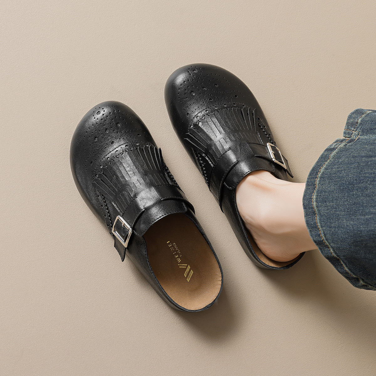 DM-YW33 | Suede & Cork Retro All-Season Chunky Platform - Jinjiang Dingmao Shoes Co., Ltd.