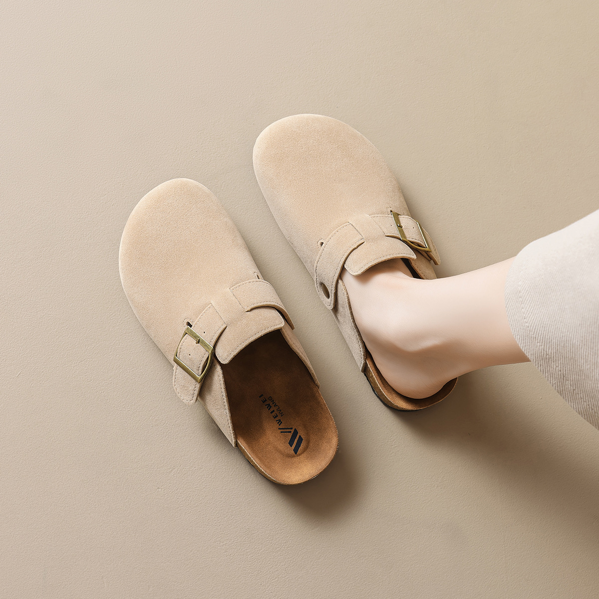 DM-YW39 | Suede & Cork Retro All-Season Chunky Platform - Jinjiang Dingmao Shoes Co., Ltd.