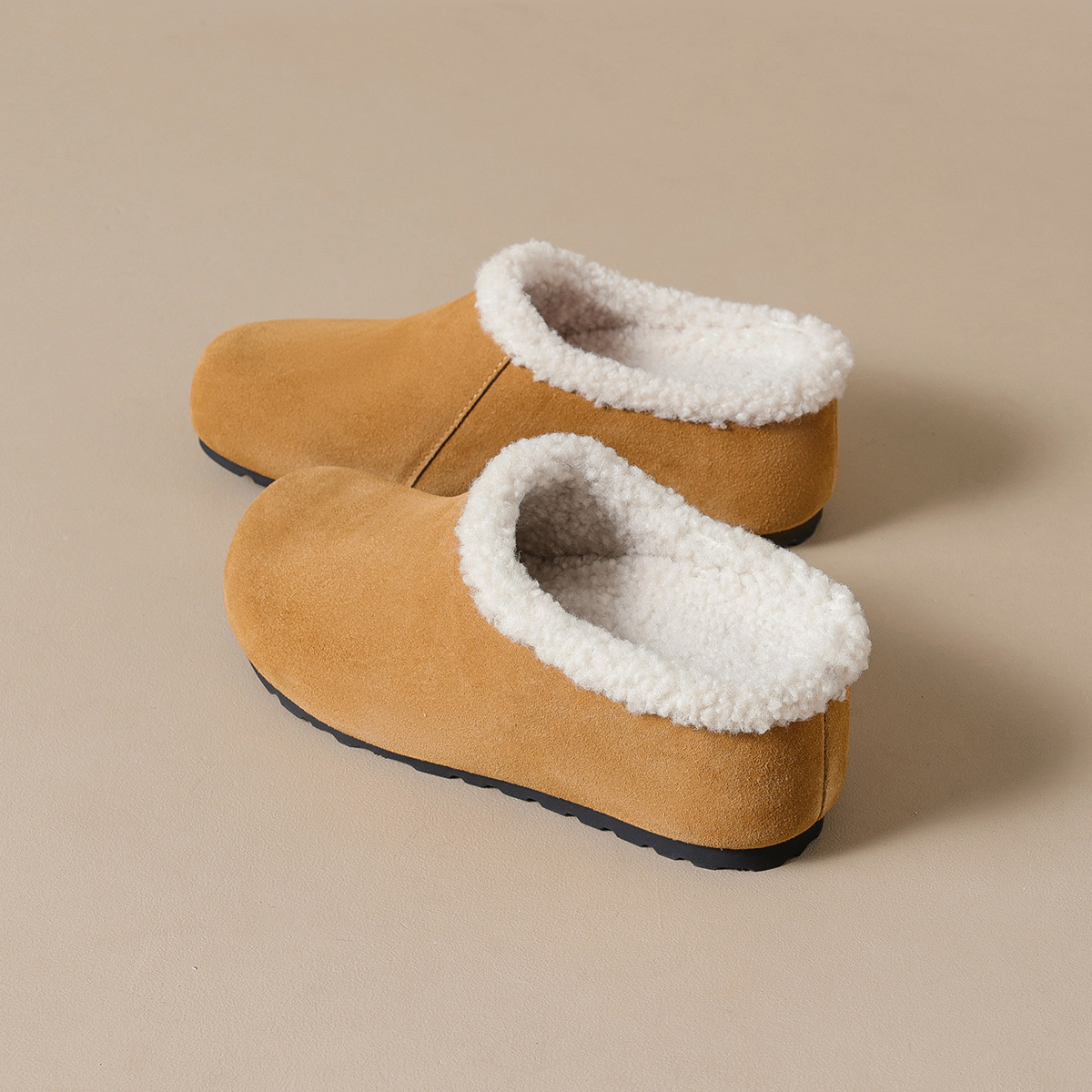 DM-YW2117 | Suede & Cork Winter Shearling Fur-Lined Ergonomic - Jinjiang Dingmao Shoes Co., Ltd.