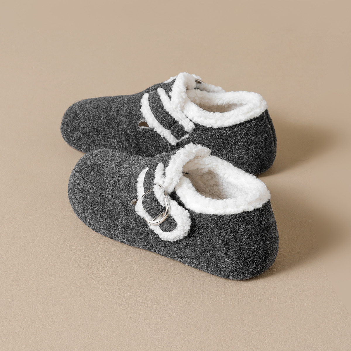 DM-YW56 | Wool Felt & Suede Winter Shearling Fur-Lined - Jinjiang Dingmao Shoes Co., Ltd.