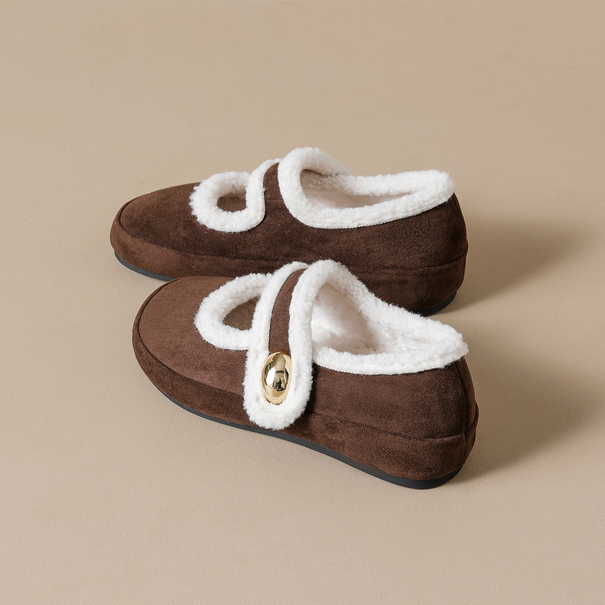 DM-YW58 | Suede & Cork Winter Shearling Fur-Lined - Jinjiang Dingmao Shoes Co., Ltd.