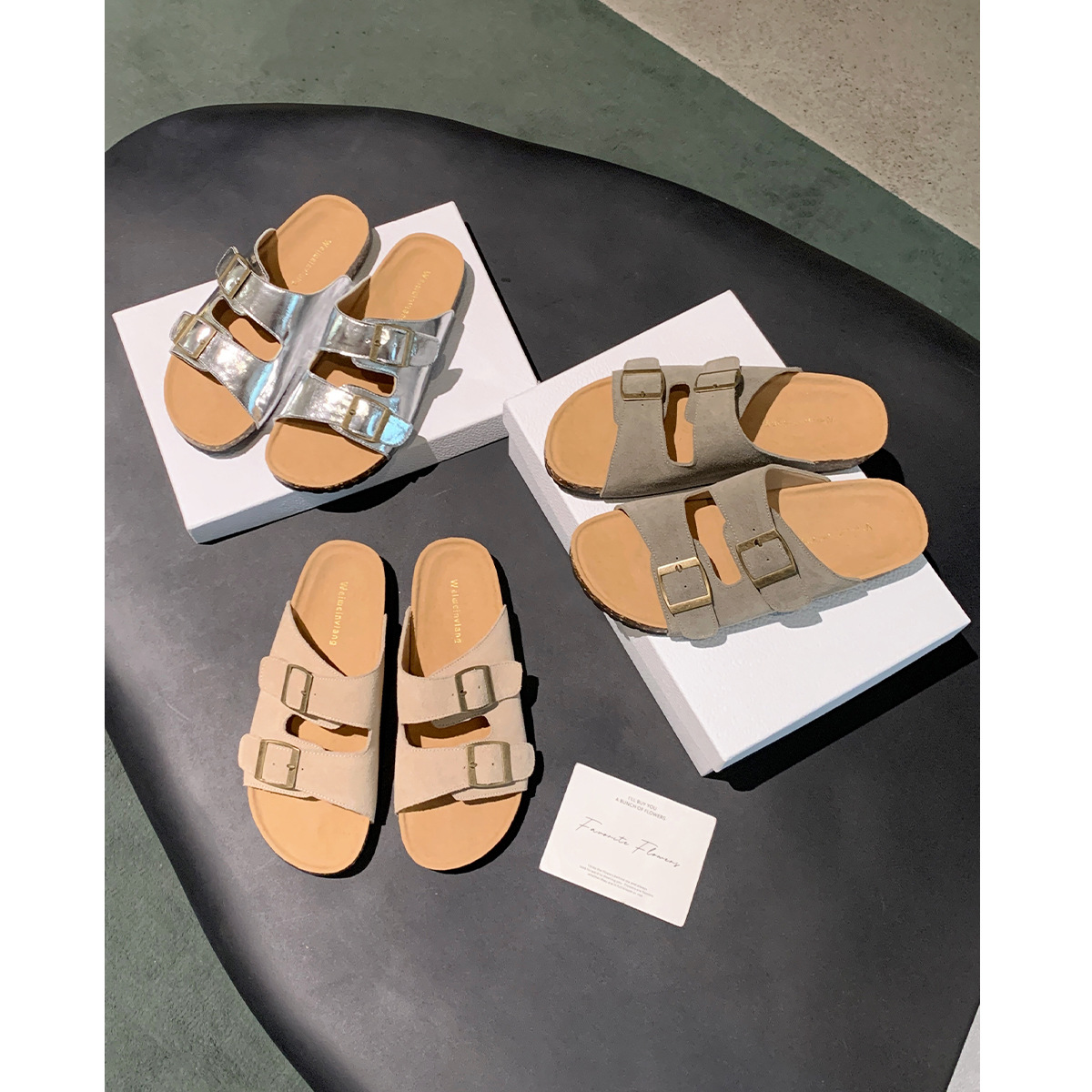 DM-YW8155 | Suede & Cork Retro All-Season Ergonomic Flat - Jinjiang Dingmao Shoes Co., Ltd.