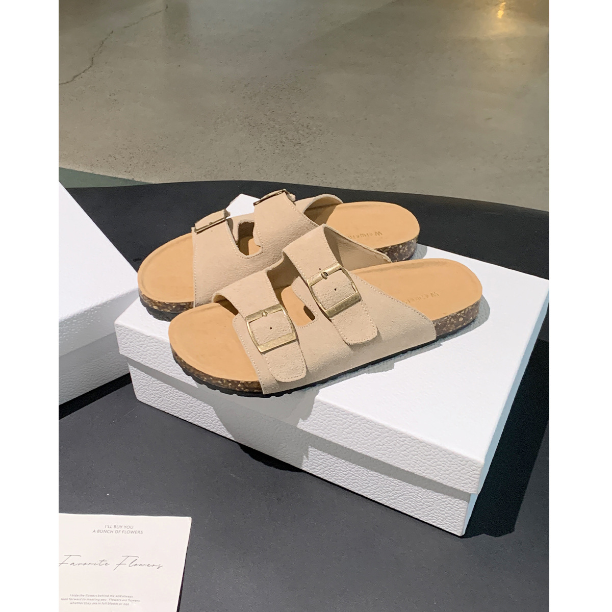 DM-YW8155 | Suede & Cork Retro All-Season Chunky Platform - Jinjiang Dingmao Shoes Co., Ltd.