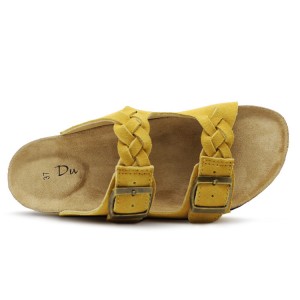 DM-FS202 | Fashion Ladies Two Strap Genuine Leather Cork - Jinjiang Dingmao Shoes Co., Ltd.