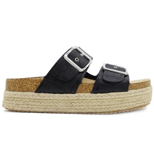 DM-FS203 | Croc Printing Ladies Metal Buckle Platfo Cork - Jinjiang Dingmao Shoes Co., Ltd.