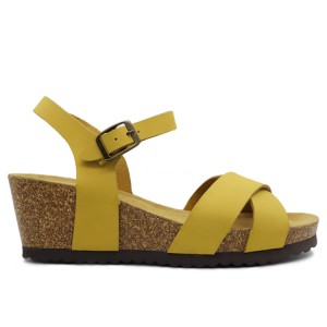 DM-FS204 | Genuine Leather Ladies Low Heel Cork San Cork - Jinjiang Dingmao Shoes Co., Ltd.