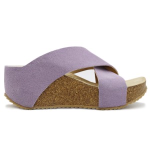 DM-FS206 | Suede Leather Ladies Cross Strap Wedge C Cork - Jinjiang Dingmao Shoes Co., Ltd.