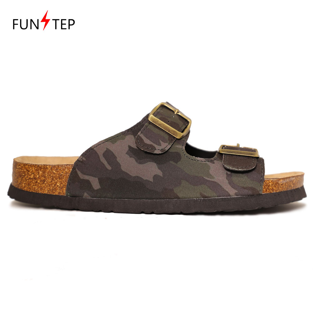 DM-FS216 | Summer Girls Camouflage Cork Sole Slippe Cork - Jinjiang Dingmao Shoes Co., Ltd.