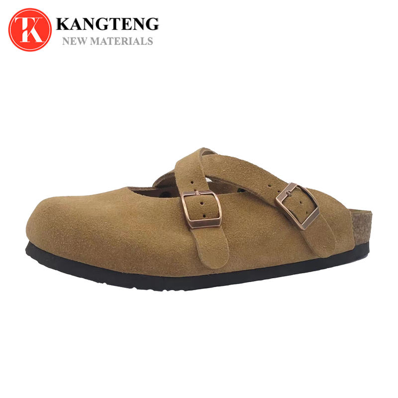 Boston-Style Suede & Natural Cork Footbed Closed-Toe Clog - Jinjiang Dingmao Shoes Co., Ltd.