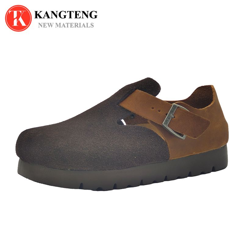 Boston-Style Suede & Natural Cork Footbed Closed-Toe Clog - Jinjiang Dingmao Shoes Co., Ltd.