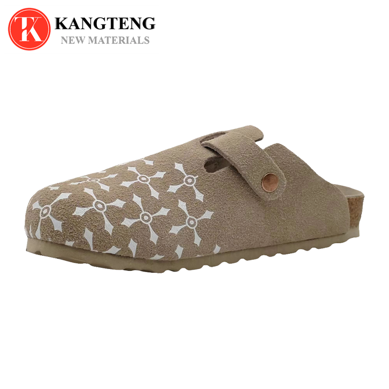 Boston-Style Suede & Natural Cork Footbed Closed-Toe Clog - Jinjiang Dingmao Shoes Co., Ltd.