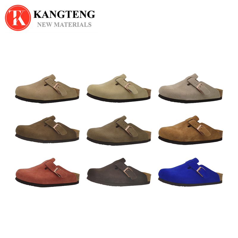 Boston-Style Suede & Natural Cork Footbed Closed-Toe Clog - Jinjiang Dingmao Shoes Co., Ltd.