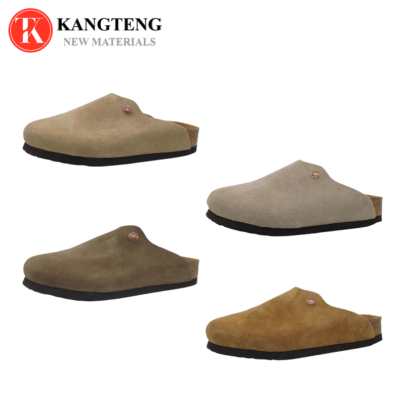 Boston-Style Suede & Natural Cork Footbed Closed-Toe Clog - Jinjiang Dingmao Shoes Co., Ltd.
