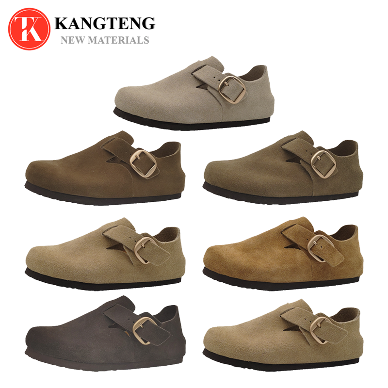 Boston-Style Suede & Natural Cork Footbed Closed-Toe Clog - Jinjiang Dingmao Shoes Co., Ltd.