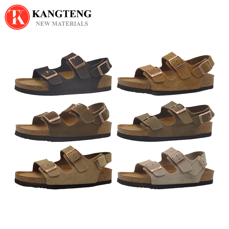 Boston-Style Suede & Natural Cork Footbed Closed-Toe Clog - Jinjiang Dingmao Shoes Co., Ltd.