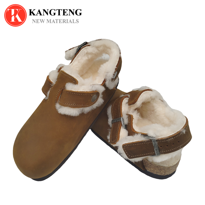 Boston-Style Suede & Natural Cork Footbed Closed-Toe Clog - Jinjiang Dingmao Shoes Co., Ltd.