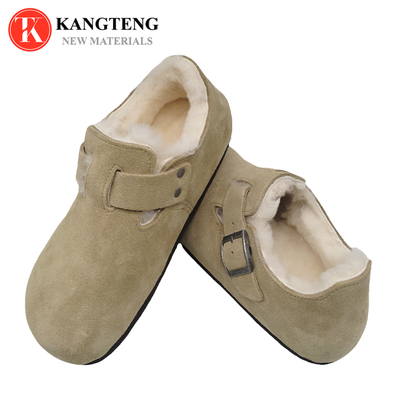 Boston-Style Suede & Natural Cork Footbed Closed-Toe Clog - Jinjiang Dingmao Shoes Co., Ltd.