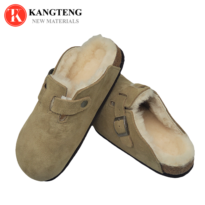 Boston-Style Suede & Natural Cork Footbed Closed-Toe Clog - Jinjiang Dingmao Shoes Co., Ltd.