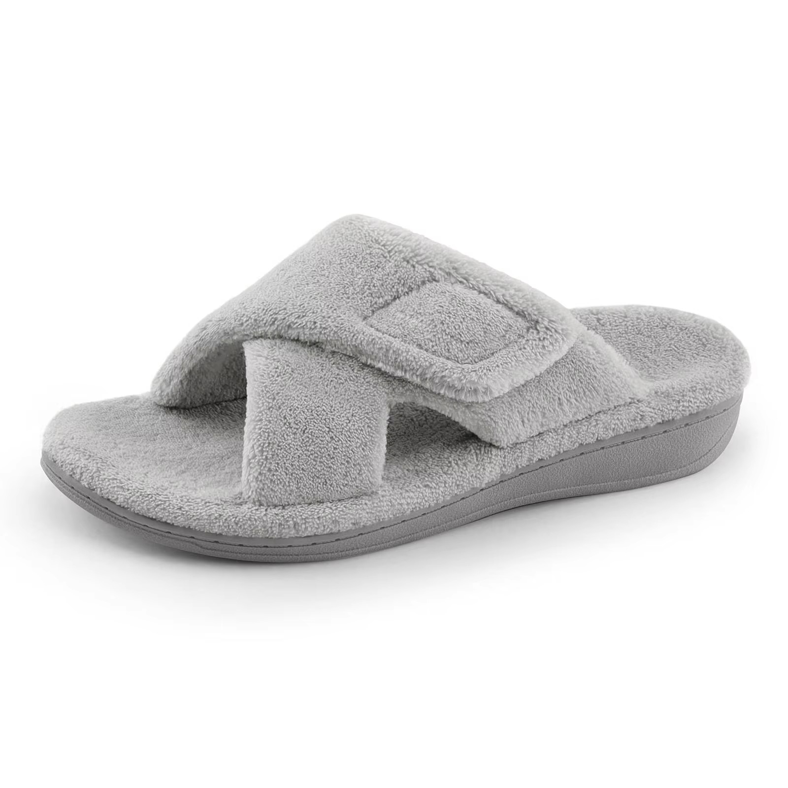 DM-WS05 | Thick-Soled Fuzzy Cross-Strap Arch Support Slippers - Jinjiang Dingmao Shoes Co., Ltd.