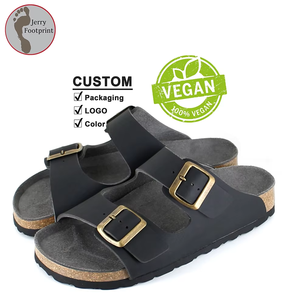 DM-WS12 | Vegan Plant-Based Cork Slide Sandals – Piñatex® | - Jinjiang Dingmao Shoes Co., Ltd.